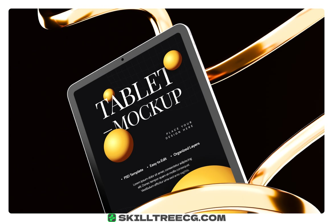 图片[3]-Gold Cyberpunk Portrait Tablet Mockup（796841）-技能树